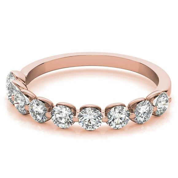 9-Stone 3mm Round Moissanite Stackable Band - Picture 9 of 16